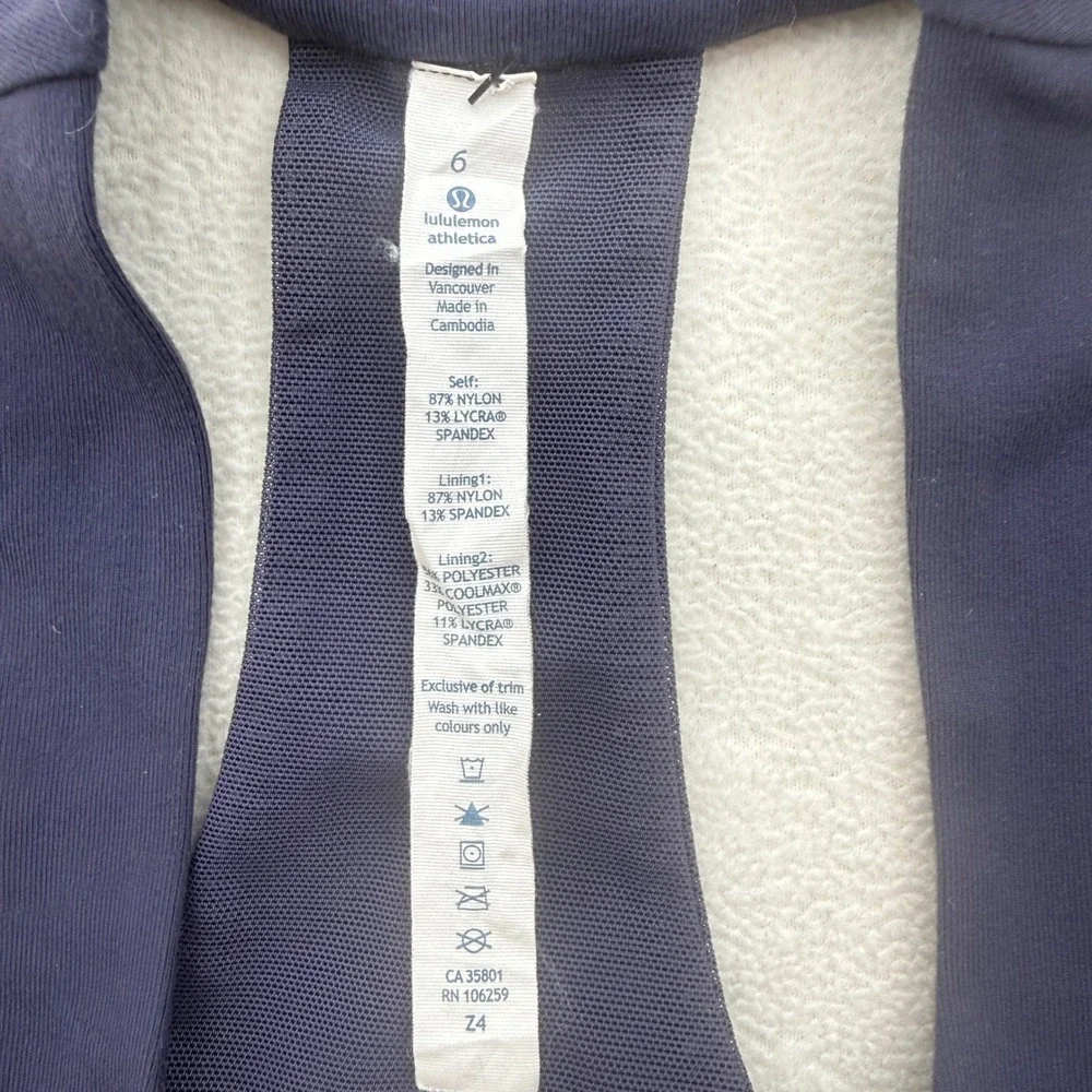 Lululemon Tank Top Womens 6 Blue Space Dye Racerback‎ Shelf Bra Activewear